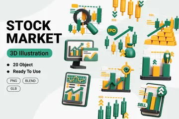 Stock Market 3D Icon Pack