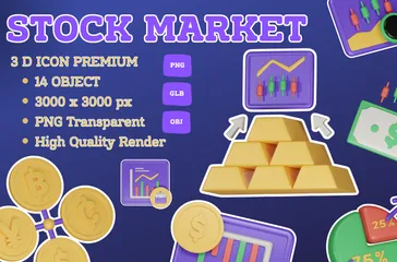 Stock Market 3D Icon Pack