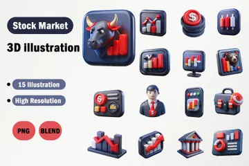 Stock Market 3D Icon Pack