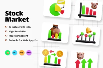 Stock Market 3D Illustration Pack