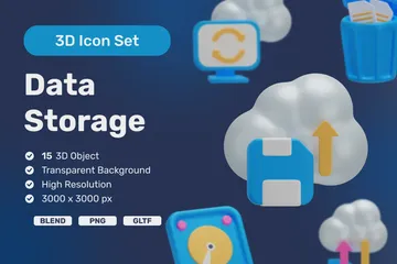 Stockage de données Pack 3D Icon