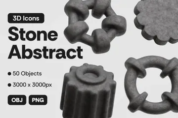 Stone Abstract Shapes 3D Icon Pack