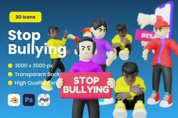 Stop Bullying 3D Illustration Pack