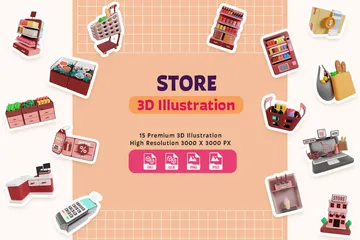 店 3D Illustrationパック