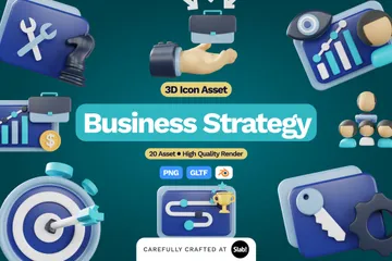 Stratégie d'entreprise Pack 3D Icon