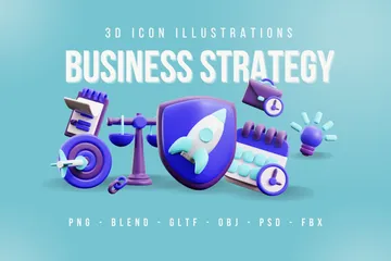Stratégie d'entreprise Pack 3D Icon