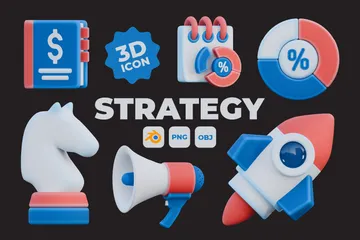 Strategy 3D Icon Pack