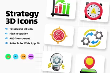 Strategy 3D Icon Pack