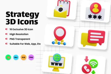 Strategy 3D Icon Pack