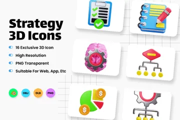 Strategy 3D Icon Pack