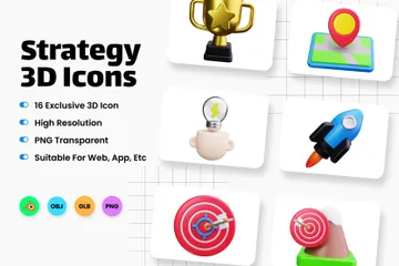 Strategy 3D Icon Pack