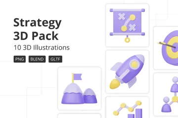 Strategy 3D Icon Pack