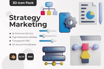 Strategy Marketing 3D Icon Pack