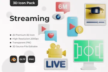 Streaming 3D Icon Pack