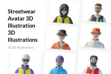Streetwear Avatar 3D Illustration Pack