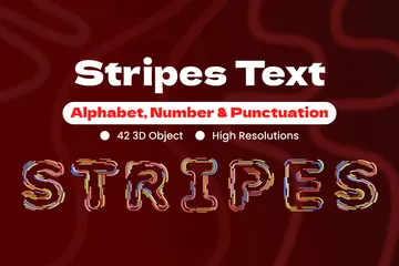Stripes Text 3D Icon Pack