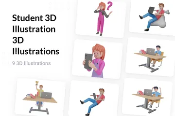 Student 3D Illustration Pack