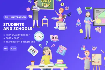 Student And School Vol II 3D Illustration Pack