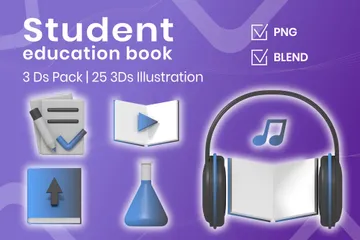 Student Education Book 3D Icon Pack