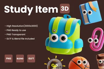 Study 3D Icon Pack