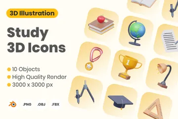 Study 3D Illustration Pack