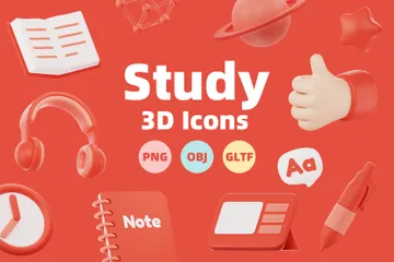 Study 3D Icon Pack