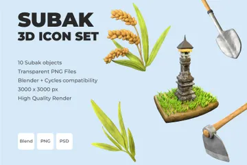 Subak Pack 3D Icon