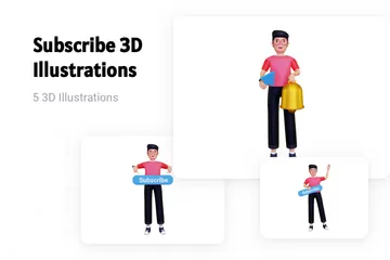 Subscribe 3D Illustration Pack