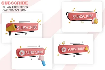 Subscribe 3D Icon Pack