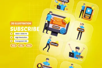 Subscribe 3D Illustration Pack