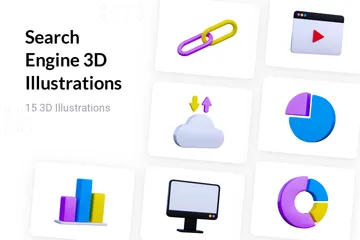 Suchmaschine 3D Illustration Pack