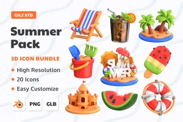 Summer 3D Icon Pack