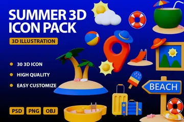 SUMMER 3D Icon Pack
