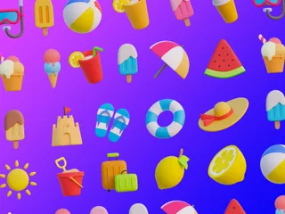 Summer 3D Icon Pack