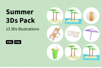 Summer 3D Icon Pack