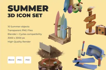 Summer 3D Icon Pack