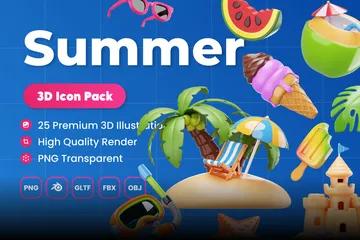 Summer 3D Icon Pack