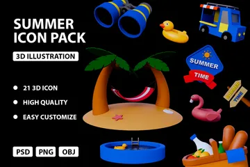 SUMMER 3D Icon Pack