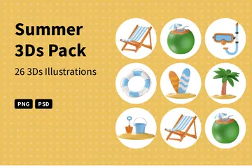 Summer 3D Icon Pack