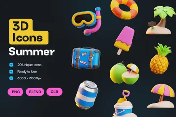 Summer 3D Icon Pack