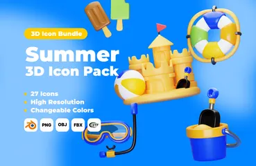 SUMMER 3D Icon Pack