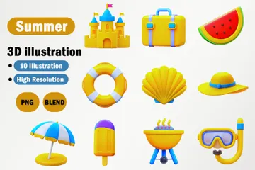 Summer 3D Icon Pack