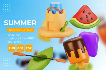 Summer 3D Icon Pack