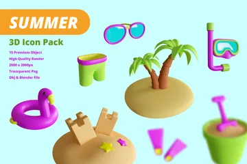 Summer 3D Icon Pack