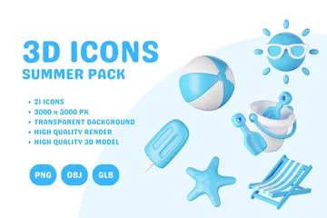 SUMMER 3D Icon Pack