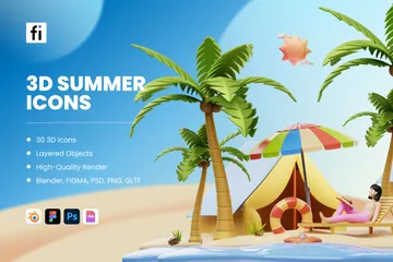 Summer 3D Icon Pack