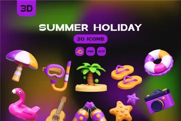 Summer And Holiday 3D Icon Pack