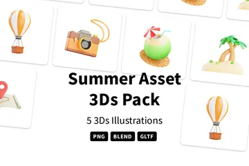 Summer Asset 3D Icon Pack