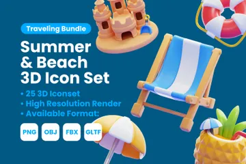 Summer & Beach 3D Icon Pack
