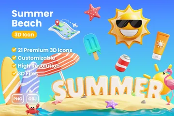 여름 해변 3D Icon 팩